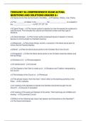 THEOLOGY 9A COMPREHENSIVE EXAM ACTUAL QUESTIONS AND SOLUTIONS GRADED A&plus;