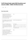 CLETS Study Guide Latest 2025 Questions and Answers &lpar;2025 &sol; 2026&rpar; &lpar;Verified Answers&rpar;