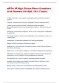 APEA 3P High Stakes Exam Questions  And Answers Verified 100&percnt; Correct 
