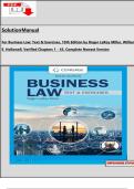 Solution Manual For Business Law&colon; Text & Exercises&comma; 10th Edition by Roger LeRoy Miller&comma; William E&period; Hollowell&comma; Verified Chapters 1 - 43&comma; Complete Newest Version&excl;&excl;&excl;