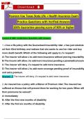 Texas State Life & Health Insurance Exam &ndash; Pearson VUE &vert; Practice Questions with Verified Answers