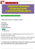 Real Estate Insurance Exam &ndash; Pearson VUE&comma; Verified Practice Questions with Answers&comma; Complete Exam Preparation Material
