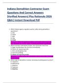Indiana Demolition Contractor Exam  Questions And Correct Answers  &lpar;Verified Answers&rpar; Plus Rationale 2026  Q&A&vert; Instant Download Pdf