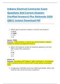 Indiana Electrical Contractor Exam  Questions And Correct Answers  &lpar;Verified Answers&rpar; Plus Rationale 2026  Q&A&vert; Instant Download Pdf 