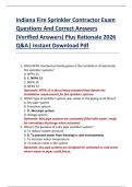 Indiana Fire Sprinkler Contractor Exam  Questions And Correct Answers  &lpar;Verified Answers&rpar; Plus Rationale 2026  Q&A&vert; Instant Download Pdf  