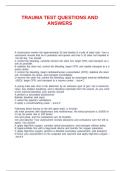 TRAUMA TEST QUESTIONS AND ANSWERS