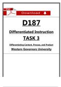 WGU D187 Task 3 Passed Guide &lpar;2026&rpar; &ndash; Differentiate Content&comma; Process & Product