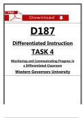 WGU D187 Task 4 Passed Guide &lpar;2026&rpar; &ndash; Monitor & Communicate Progress &lpar;Differentiated&rpar;