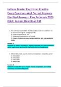Indiana Master Electrician Practice  Exam Questions And Correct Answers  &lpar;Verified Answers&rpar; Plus Rationale 2026  Q&A&vert; Instant Download Pdf 