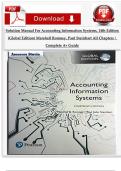 Solution Manual For Accounting Information Systems&comma; 14th Edition &lpar;Global Edition&rpar; Marshall Romney&comma; Paul Steinbart All Chapters &vert; Complete A&plus; Guide