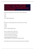 INTRODUCTION TO COMPUTER SCIENCE - D684 &lpar;PART1&rpar; EXAM QUESTIONS AND ANSWERS RATED A&plus; SURE PASS