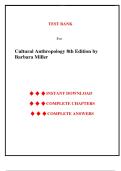 Test Bank for Cultural Anthropology 8th Edition by Barbara Miller &vert; Complete Chapter Exam Bank