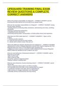 LIFEGUARD TRAINING FINAL EXAM REVIEW QUESTIONS & COMPLETE CORRECT ANSWERS