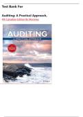 Test Bank For Auditing&colon; A Practical Approach&comma; 4th Canadian Edition by Moroney&comma; All Chapters &vert;&vert;Complete A&plus; Guide