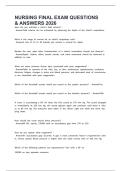 NURSING FINAL EXAM QUESTIONS & ANSWERS 2026