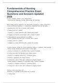 Fundamentals of Nursing Comprehensive Practice Exam Questions and Answers Updated 2026
