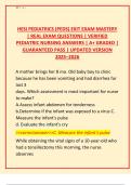 HESI PEDS Exit Exam Question Bank &vert; REAL Pediatric Exam Content &vert; VERIFIED Answers &vert; A&plus; GRADED &vert; GUARANTEED PASS &vert; Updated 2025&ndash;2026