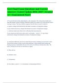 GERI FINAL EXAM 1 QUESTIONS AND ANSWERS LATEST UPDATE 2026&sol;2027 GRADED A&plus; &vert; Geri Final Exam HESI Exam Questions and Answers &vert; Latest Update 2026&sol;2027 &vert; Graded A&plus; &vert; Guaranteed Pass & Geri Final Exam HESI Exam Questions and Answers &vert; Latest Update 2026&sol;2027