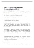 CMC EXAM 2 Questions and Answers Updated 2026