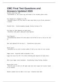 CMC Final Test Questions and Answers Updated 2026