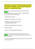 OPTOMETRY LAW EXAM CALIFORNIA EXAM QUESTIONS AND CORRECT ANSWERS &vert; LATEST UPDATE 2026&sol;2027 &vert; GRADED A&plus; &vert; GUARANTEED PASS&excl;&excl;