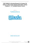 Test Bank For Nursing Research In Canada&comma; 5th Edition by Mina Singh&period;&vert;All chapters covered&period;Graded A&plus;&comma; LATEST UPDATE&period;