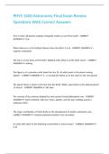 PHYS 1600 Astronomy Final Exam Review Questions With Correct Answers