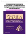 Nursing Research&colon; Generating and Assessing Evidence for Nursing Practice&comma; 11th Edition &ndash; Denise Polit & Cheryl Beck &vert; Complete Test Bank Chapters 1&ndash;31 with Verified Q&As