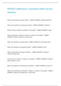 PHYSICS 1600 Exam 1 Questions With Correct Answers