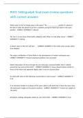 PHYS 1600 guelph final exam review questions with correct answers 