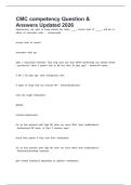 CMC competency Question & Answers Updated 2026