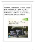 Test Bank For Campbell Essential Biology With Physiology 6th Edition By Eric J&period; Simon&comma; Jean L&period; Dickey & Jane B&period; Reece Best Verified For Exams A&plus; Guaranteed Latest Update With All Chapters&period;