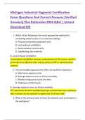 Michigan Industrial Hygienist Certification  Exam Questions And Correct Answers &lpar;Verified  Answers&rpar; Plus Rationales 2026 Q&A &vert; Instant  Download Pdf