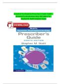Complete Test Bank For Prescriber's Guide&colon; Stahl's Essential Psychopharmacology 8th Edition By Stephen M&period; Stahl Complete Guide&period;