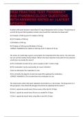HESI PRACTICE TEST PHARMACY AND PHARMACOLOGY QUESTIONS WITH ANSWERS RATED A&plus; &vert; LATEST UPDATED