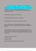 Community Health ATI Book Questions With Accurate Answers