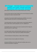 ATI Engage &ndash; Introduction to Community Health and Public Health Nursing Questions with Accurate Answers