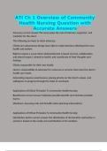 ATI Ch 1 Overview of Community Health Nursing Question with Accurate Answers