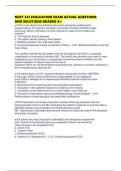 NUFT 341 EVALUATION EXAM ACTUAL QUESTIONS AND SOLUTIONS GRADED A&plus;