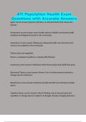 ATI Population Health Exam Questions with Accurate Answers
