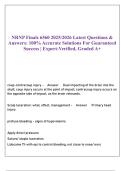 NRNP Finals 6560 2025&sol;2026 Latest Questions & Answers&colon; 100&percnt; Accurate Solutions For Guaranteed Success &vert; Expert-Verified&comma; Pass guaranteed