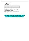 2025 A Level Religious Studies H573&sol;03 Developments in Christian thought  &lpar;Verified Question Paper and Mark Scheme Combined June 2025&rpar;