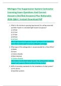 Michigan Fire Suppression System Contractor  Licensing Exam Questions And Correct  Answers &lpar;Verified Answers&rpar; Plus Rationales  2026 Q&A &vert; Instant Download Pdf