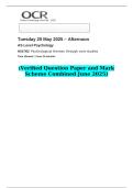 2025 AS Level Psychology H167&sol;02 Psychological themes through core studies   &lpar;Verified Question Paper and Mark Scheme Combined June 2025&rpar;