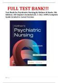 Test Bank for Psychiatric Nursing by Keltner & Steele&comma; 9th Edition &vert; All Chapters Included &lpar;Ch&period; 1-36&rpar; &vert; 100&percnt; Complete Guide Graded A&plus; Latest Version