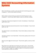 WGU D217 Accounting Information Systems 2026  With 100&percnt; Accurate Answers