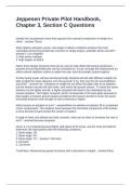 Jeppesen Private Pilot Handbook&comma; Chapter 3&comma; Section C Questions and Answers Graded A&plus;