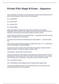 Private Pilot Stage III Exam - Jeppeson Questions and Answers Fully Solved