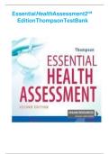 Test Bank for Essential Health Assessment 2nd Edition &lpar;F&period;A Davis&comma; 202ove2&rpar; by Thompson&comma; Isbn no&semi; 9781719642323&comma; all 24 Chapters Cred