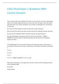 CALE Mock Exam 1 Questions With Correct Answers